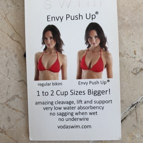 ENVY PUSH UP® PRINT STRING BIKINI TOP+BOTTOM (Malibu color) - Picture 7 of 8